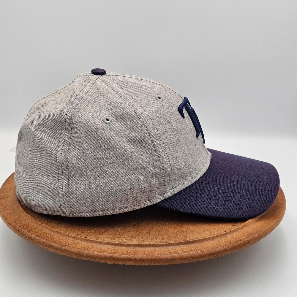 Tampa Bay Rays New Era 9FORTY Hat Heather Gray Purple Strapback MLB Baseball Cap - Picture 4 of 11